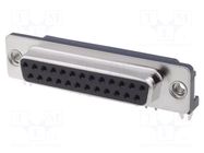 Connector: D-Sub; PIN: 25; socket; female; angled 90°; THT; UNC 4-40 ADAM TECH