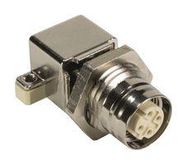 SENSOR CONNECTOR, M12, RCPT, 4POS, PANEL