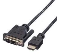 AUDIO CABLE, HDMI-DVI/D PLUG, 1M, BLACK