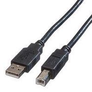 USB CABLE, 2.0 A-B PLUG, 3M, BLK