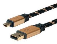 USB CABLE, 2.0 A-MINI B PLUG, 1.8M, BLK