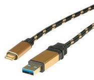 USB CABLE, 3.1 A-C PLUG, 0.5M, BLK