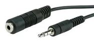 AUDIO CABLE, 3.5MM PLUG-SKT, 2M, BLACK