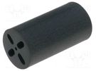 Spacer sleeve; LED; Øout: 6.5mm; ØLED: 5mm; L: 9.7mm; black; UL94V-0 KEYSTONE