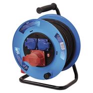 Rubber Extension Cord Reel – 3 sockets, 25m, 1.5mm2, EMOS