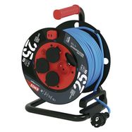 Weatherproof cable reel 25 m / 4 sockets / blue / PVC / 230 V / 1,5 mm2, EMOS