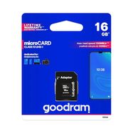 Memory card M1AA Goodram microSD 16GB 100MB/s UHS-I class 10 with adapter