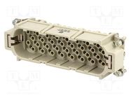 Connector: HDC; contact insert; male; Han® HMC; PIN: 64; 64+PE; 10A HARTING