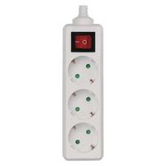 Power Strip without cable 3 sockets + Switch SCHUKO, EMOS