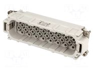 Connector: HDC; contact insert; male; 10A; 250V; PIN: 64; 64+PE AMPHENOL