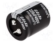 Capacitor: electrolytic; SNAP-IN; 220uF; 400VDC; Ø30x35mm; ±20% Elite