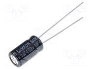 Capacitor: electrolytic; THT; 1uF; 450VDC; Ø6.3x11mm; Pitch: 2.5mm SAMXON