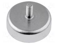 Magnet: permanent; hard ferrite; 180N; Ø: 47mm; H: 9mm; steel; steel ELESA+GANTER