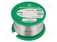 Soldering wire; tin; Sn99,3Cu0,7; 1mm; 0.1kg; lead free; reel BROQUETAS
