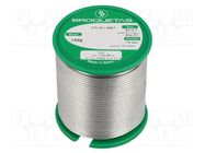 Soldering wire; tin; Sn99,3Cu0,7; 1.5mm; 0.25kg; lead free; reel BROQUETAS