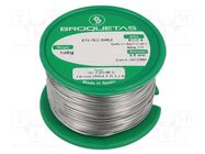 Soldering wire; tin; Sn96,5Ag3Cu0,5; 0.5mm; 0.1kg; lead free; reel BROQUETAS