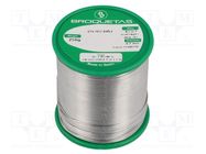 Soldering wire; tin; Sn96Ag4; 0.7mm; 250g; lead free; reel; 221°C BROQUETAS