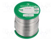 Soldering wire; tin; Sn96Ag4; 1mm; 250g; lead free; reel; 221°C BROQUETAS