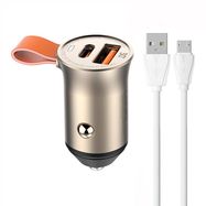 LDNIO C509Q USB, USB-C 30W Car charger + MicroUSB cable Cable, LDNIO