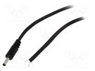 Cable; 2x0.5mm2; wires,DC 1,3/3,5 plug; straight; black; 1.5m BQ CABLE