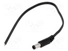 Cable; 2x0.5mm2; wires,DC 5,5/2,5 plug; straight; black; 3m BQ CABLE