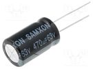 Capacitor: electrolytic; THT; 470uF; 63VDC; Ø12.5x20mm; Pitch: 5mm SAMXON
