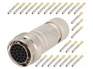 Connector: circular; plug; for cable; PIN: 26; female; crimped; IP67 AMPHENOL