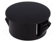 Stopper; H: 10.3mm; Wall thick: 3.3mm; black; polyamide; UL94V-2 FIX&FASTEN