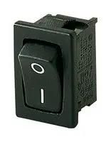 ROCKER SWITCH, DPDT, 10A, 250VAC, BLACK