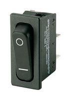 ROCKER SWITCH, SPST, 10A, 250VAC, BLACK