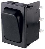 ROCKER SWITCH, DPDT, 4A, 250VAC, BLACK