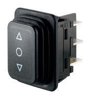 ROCKER SWITCH, DPDT, 12A, 250VAC, BLACK