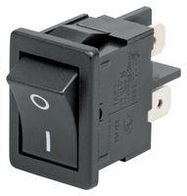 ROCKER SWITCH, DPST, 4A, 250VAC, BLACK