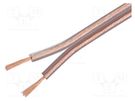 Wire: loudspeaker cable; 2x2.5mm2; stranded; OFC; transparent Goobay