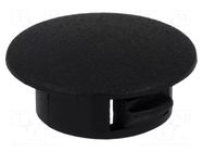 Stopper; H: 5.5mm; Wall thick: 1.4mm; black; polyamide; UL94V-2 FIX&FASTEN