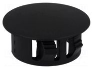 Stopper; H: 10.1mm; Wall thick: 3.3mm; black; polyamide; UL94V-2 FIX&FASTEN