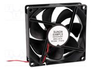 Fan: DC; axial; 24VDC; 92x92x25mm; 126.75m3/h; 47dBA; ball bearing SUNON