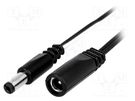 Cable; 2x0.5mm2; DC 5,5/2,1 plug,DC 5,5/2,1 socket; straight BQ CABLE