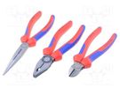 Kit: pliers; cardboard packaging; 3pcs; Cut: with side face KNIPEX