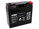 Re-battery: acid-lead; 12V; 24Ah; AGM; maintenance-free; 7kg NERBO