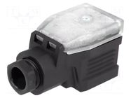 Connector: valve connector; plug; form A; 18mm; female; PIN: 4; 16A HIRSCHMANN