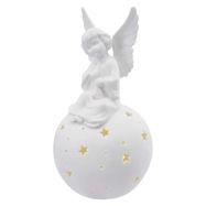 LED ceramic angel, 29 cm, 2x AA, indoor, warm white, EMOS