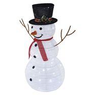 Folding LED snowman, 90 cm, outdoor and indoor, cool white, EMOS