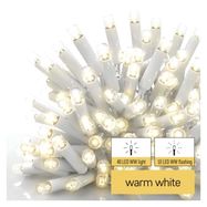 Profi LED intercon. chain, flashing, white – icicles, 3 m, outdoor, warm white, EMOS