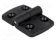 Hinge; Width: 72mm; polyamide; black; H: 48mm FATH