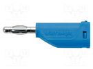 Plug; 4mm banana; 16A; 33VAC; 70VDC; blue; Max.wire diam: 4mm SCHÜTZINGER