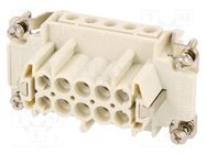 Connector: HDC; contact insert; female; S-E; PIN: 10; 10+PE; 16A MOLEX