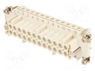 Connector: HDC; contact insert; female; S-E; PIN: 24; 24+PE; 16A 