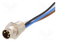 Connector: M8; 0.5m; male; PIN: 4; with leads; socket; E; 4A; IP67; 60V HIRSCHMANN