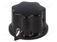 Knob; with pointer; thermoplastic; Øshaft: 6mm; Ø31x20mm; black OKW